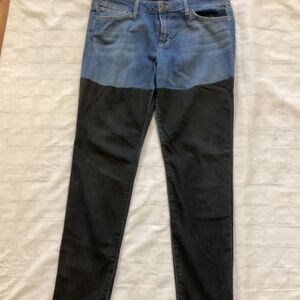 UNIQUE BICOLOR JEANS TWO-TONED (Color: Blue/ Black